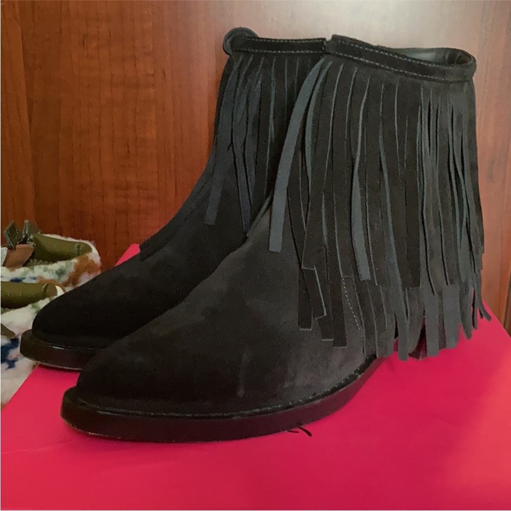 Authentic Louis Vuitton Black Suede Ankle Boots